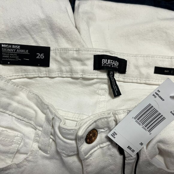 Buffalo David Bitton Women's High Rise White Ivy Skinny Ankle Jeans - Size 26 - Picture 2 of 6